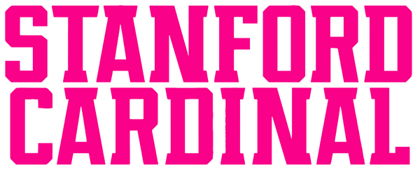 Stanford Cardinal Hot Pink Team Name Logo Premium DieCut Vinyl Decal PICK SIZE