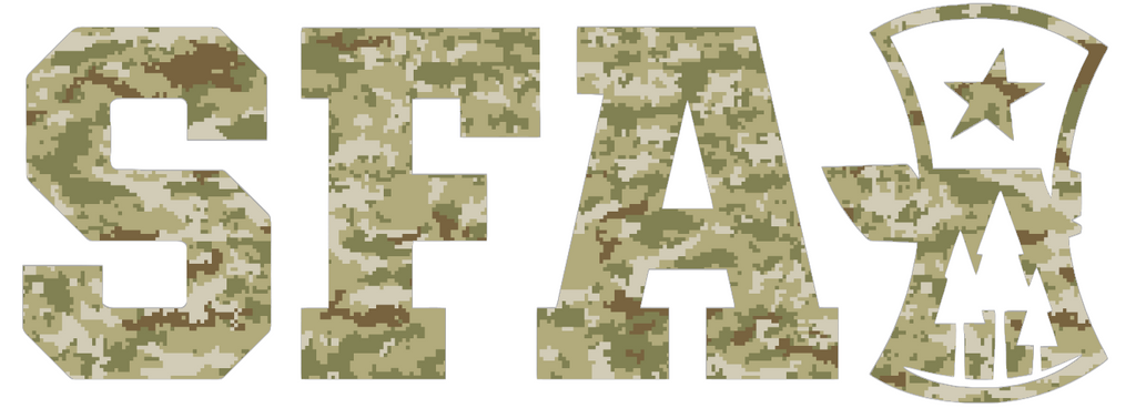 Stephen F Austin Alternate Logo Salute to Service Camouflage Camo Vinyl Decal PICK SIZE