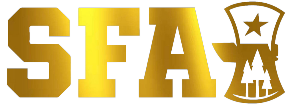 Stephen F Austin GOLD CHROME MIRROR Alternate Logo Premium DieCut Vinyl Decal PICK SIZE