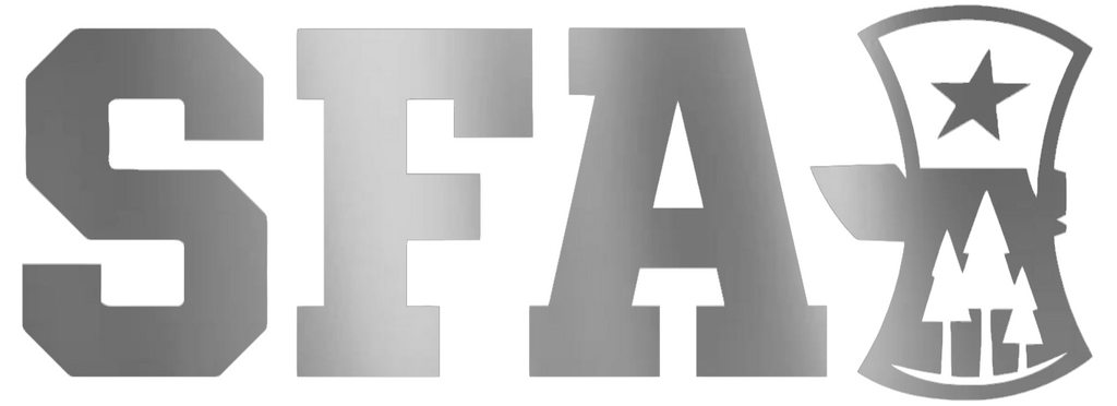 Stephen F Austin SILVER CHROME MIRROR Alternate Logo Premium DieCut Vinyl Decal PICK SIZE