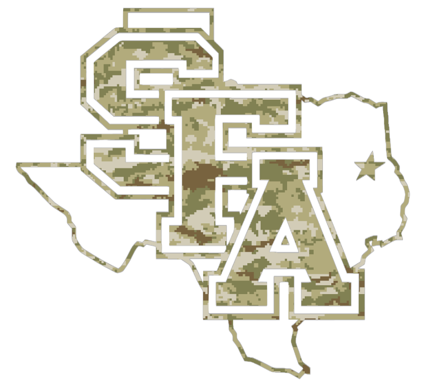 Stephen F Austin Team Logo Salute to Service Camouflage Camo Vinyl Decal PICK SIZE