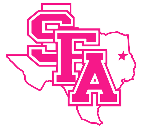 Stephen F Austin Hot Pink Team Logo Premium DieCut Vinyl Decal PICK SIZE