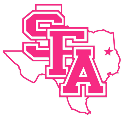 Stephen F Austin HOT PINK Team Logo Premium DieCut Vinyl Decal PICK SIZE