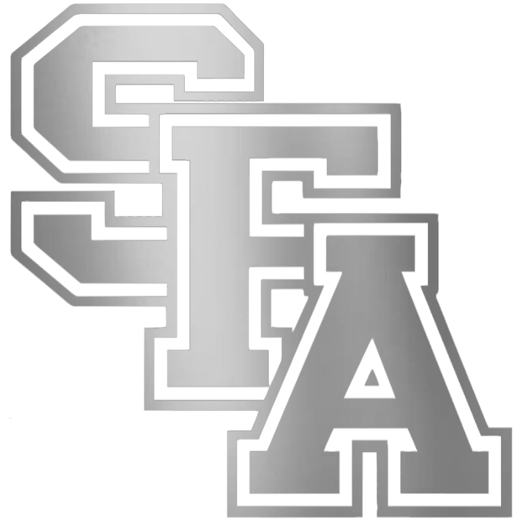 Stephen F Austin SILVER CHROME MIRROR SFA Logo Premium DieCut Vinyl Decal PICK SIZE