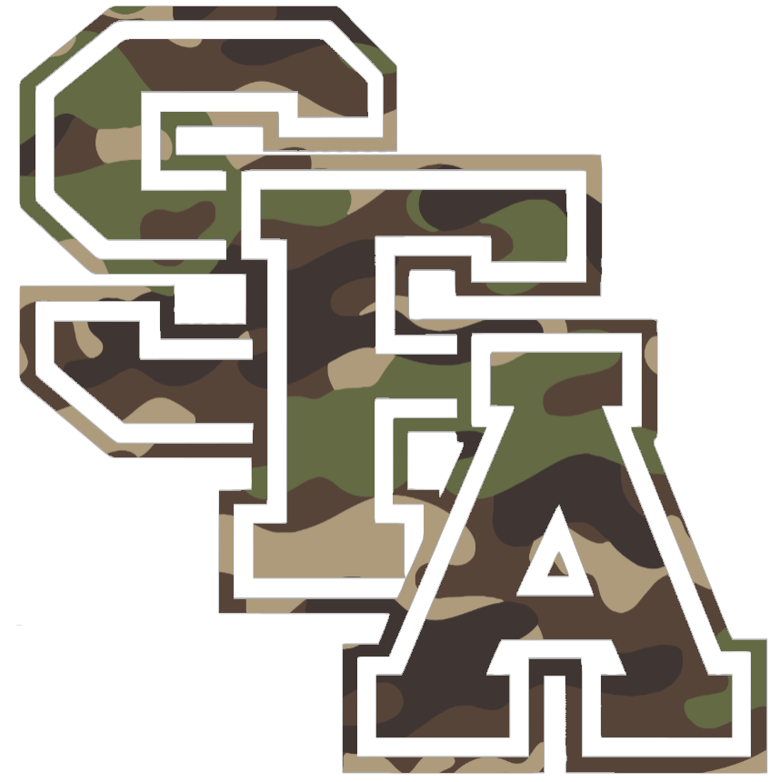Stephen F Austin Woodland Camo Camouflage SFA Logo Premium DieCut Vinyl Decal PICK SIZE