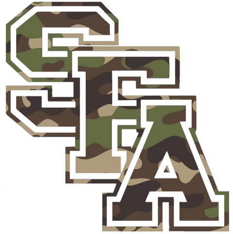 Stephen F Austin Woodland Camo Camouflage SFA Logo Premium DieCut Vinyl Decal PICK SIZE