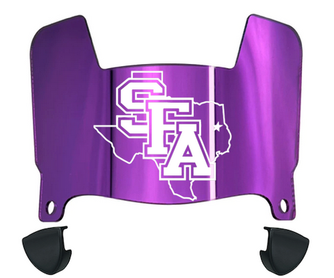 Stephen F Austin Lumberjacks Mini Football Helmet Visor Shield w/ Clips - PICK VISOR & LOGO COLOR