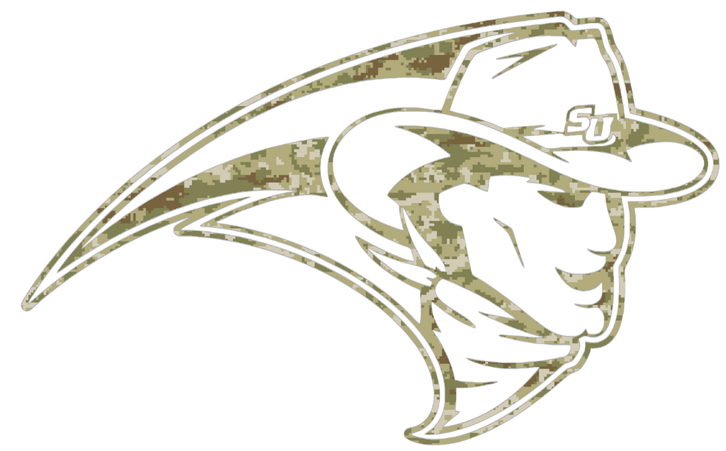 Stetson Hatters Mascot Logo Salute to Service Camouflage Camo Vinyl Decal PICK SIZE