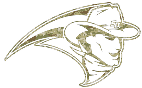 Stetson Hatters Mascot Logo Salute to Service Camouflage Camo Vinyl Decal PICK SIZE