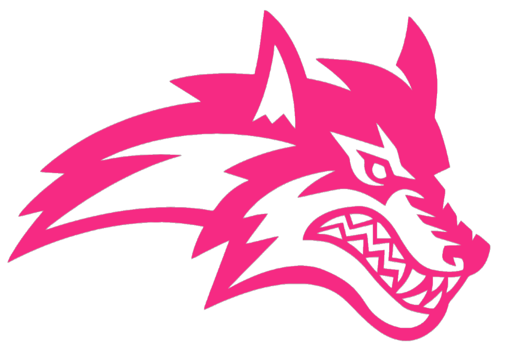 Stonybrook Seawolves HOT PINK Mascot Logo Premium DieCut Vinyl Decal PICK SIZE