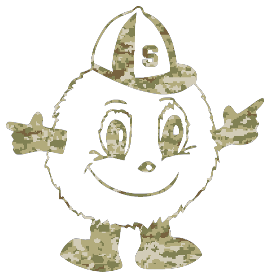 Syracuse Orange Mascot Logo Salute to Service Camouflage Camo Vinyl Decal PICK SIZE