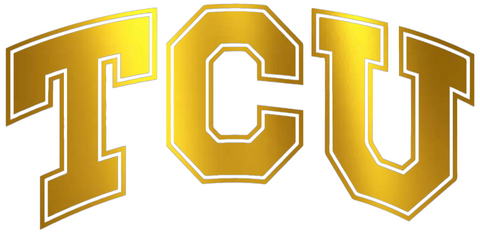TCU Horned Frogs GOLD CHROME MIRROR Team Logo Premium DieCut Vinyl Decal PICK SIZE