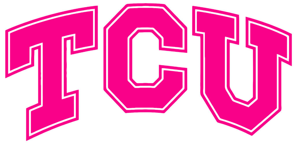 TCU Horned Frogs Hot Pink Team Logo Premium DieCut Vinyl Decal PICK SIZE