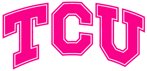 TCU Horned Frogs Hot Pink Team Logo Premium DieCut Vinyl Decal PICK SIZE