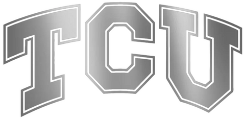 TCU Horned Frogs SILVER CHROME MIRROR Team Logo Premium DieCut Vinyl Decal PICK SIZE
