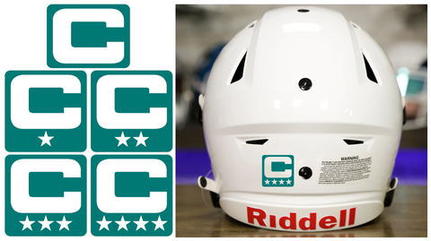Captain Patch Jersey C Style TEAL Football Helmet Decal - Perfect for Adult & Youth Full Size Football Helmets