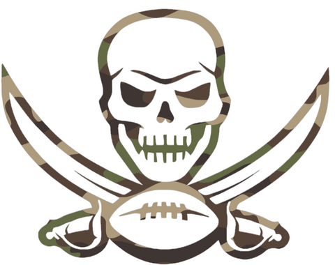 Tampa Bay Buccaneers Woodland Camo Camouflage Alternate Premium DieCut Vinyl Decal PICK SIZE