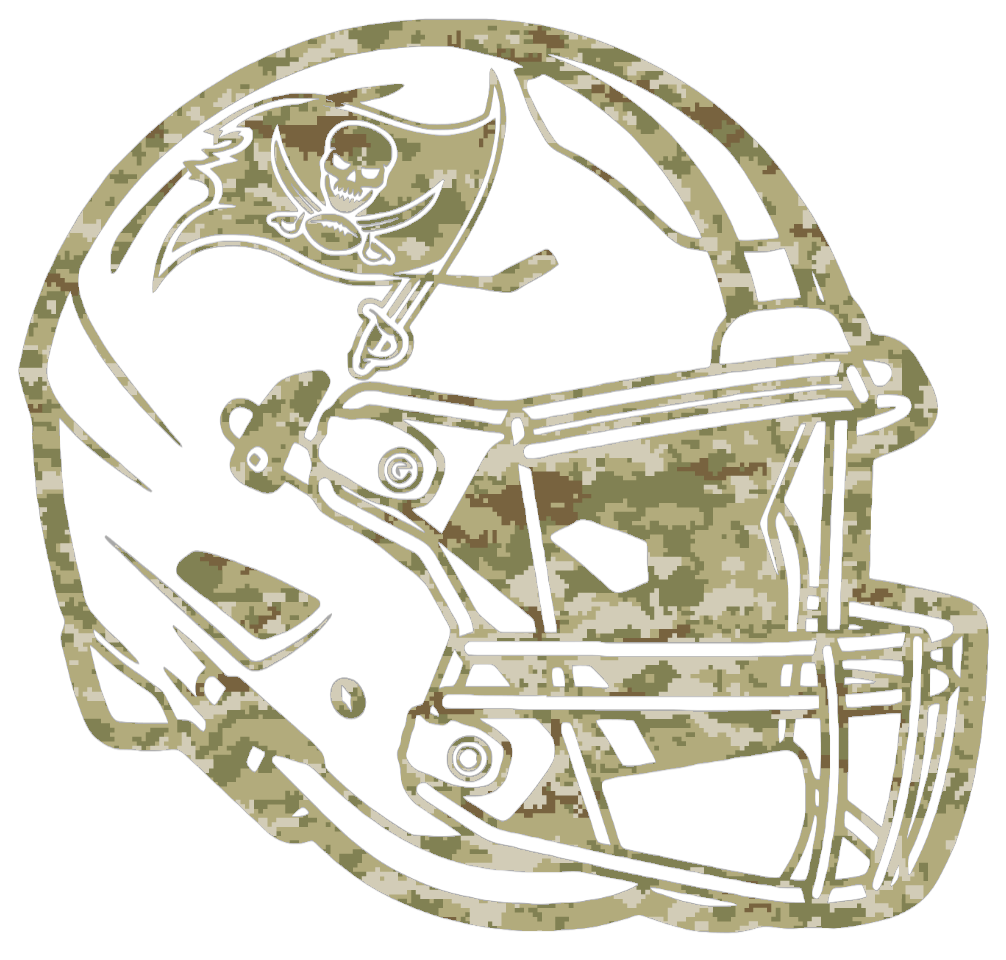 Tampa Bay Buccaneers Football Helmet Salute to Service Camouflage Camo Vinyl Decal PICK SIZE