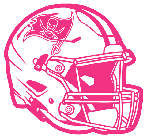 Tampa Bay Buccaneers HOT PINK Football Helmet Premium DieCut Vinyl Decal PICK SIZE