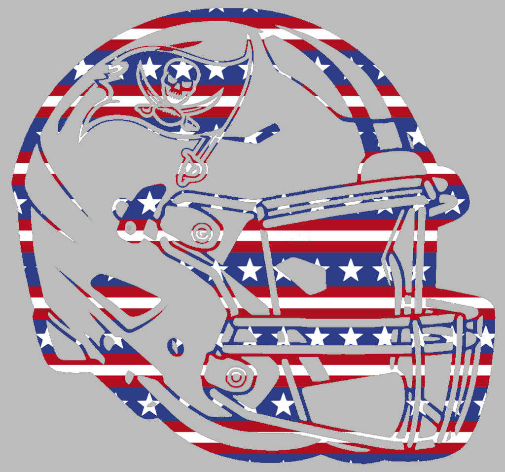 Tampa Bay Buccaneers Football Helmet Stars & Stripes USA American Flag Vinyl Decal PICK SIZE