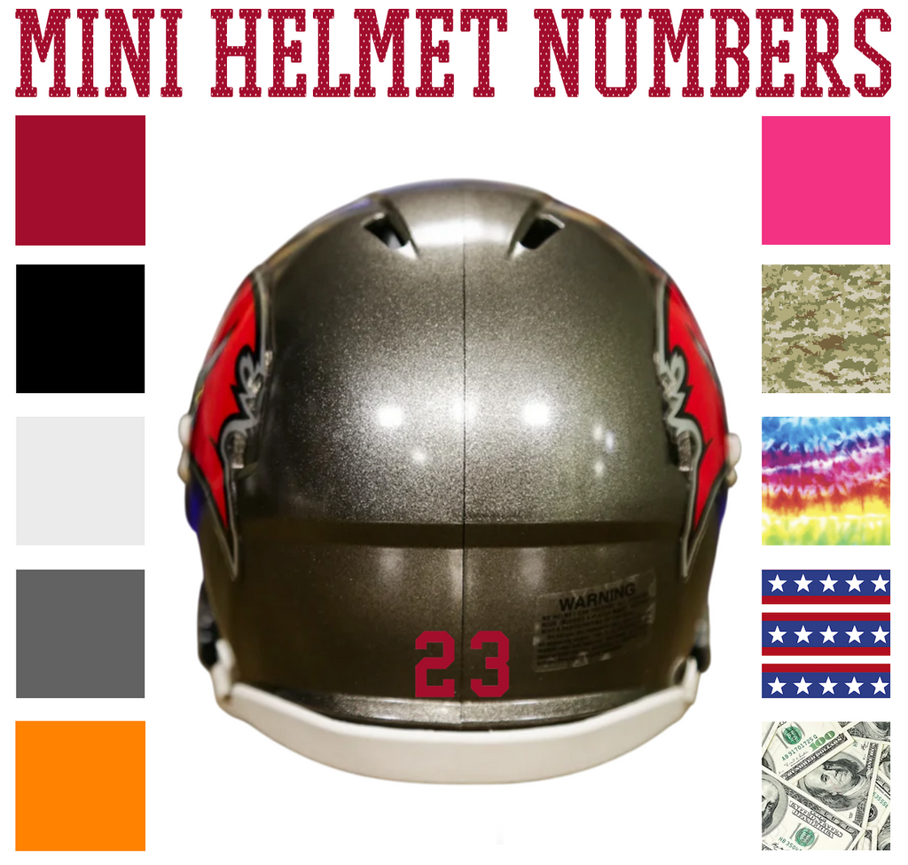 Tampa Bay Buccaneers Jersey Style Vinyl Number Decal Sheet Set of 50 #0-9 - Pick Color & Size