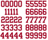 Tampa Bay Buccaneers Jersey Style Vinyl Number Decal Sheet Set of 50 #0-9 - Pick Color & Size