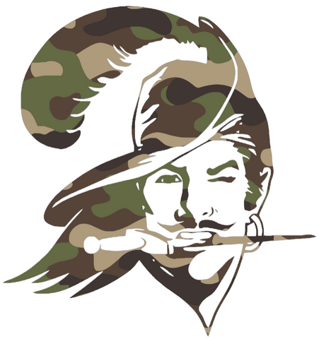 Tampa Bay Buccaneers Woodland Camo Camouflage Retro Throwback Logo Premium DieCut Vinyl Decal PICK SIZE