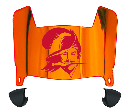 Tampa Bay Buccaneers Retro Throwback Mini Football Helmet Visor Shield w/ Clips - PICK VISOR & LOGO COLOR