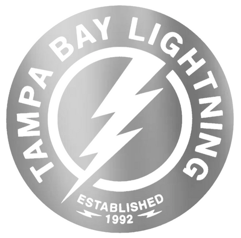Tampa Bay Lightning SILVER CHROME MIRROR Alternate Logo Premium DieCut Vinyl Decal PICK SIZE