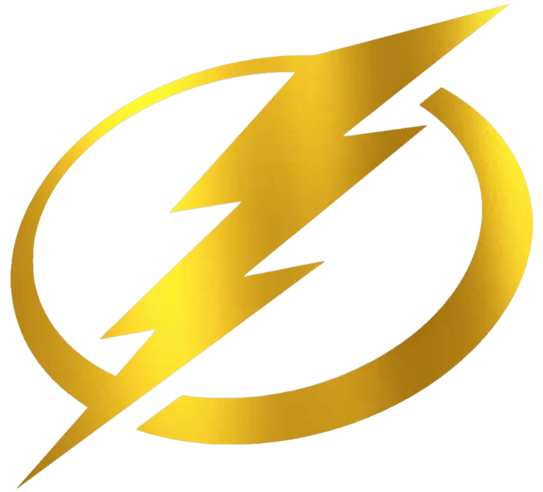 Tampa Bay Lightning GOLD CHROME MIRROR Team Logo Premium DieCut Vinyl Decal PICK SIZE