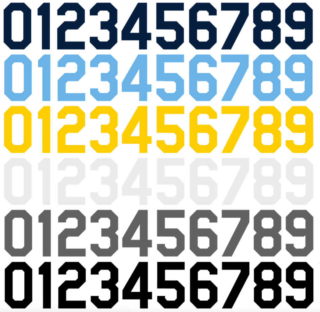 Tampa Bay Rays Baseball Helmet Jersey Style Vinyl Number Decal Sheet Set of 50 #0-9 - Pick Color & Size