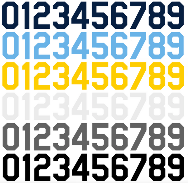 Tampa Bay Rays Baseball Helmet Jersey Style Vinyl Number Decal Sheet Set of 50 #0-9 - Pick Color & Size