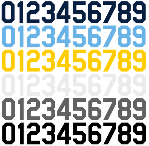 Tampa Bay Rays Baseball Helmet Jersey Style Vinyl Number Decal Sheet Set of 50 #0-9 - Pick Color & Size