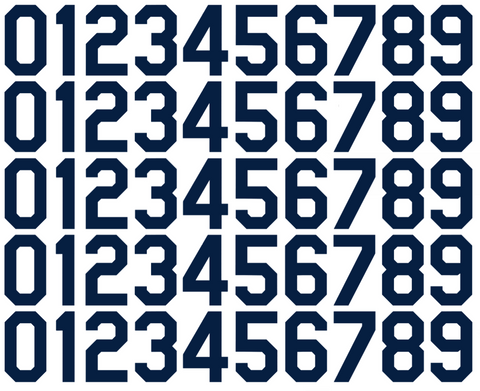 Tampa Bay Rays Baseball Helmet Jersey Style Vinyl Number Decal Sheet Set of 50 #0-9 - Pick Color & Size
