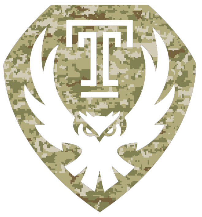 Temple Owls Alternate Logo Salute to Service Camouflage Camo Vinyl Decal PICK SIZE