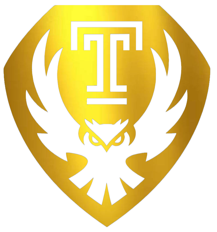 Temple Owls GOLD CHROME MIRROR Alternate Logo Premium DieCut Vinyl Decal PICK SIZE