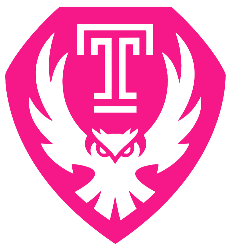 Temple Owls Hot Pink Alternate Logo Premium DieCut Vinyl Decal PICK SIZE