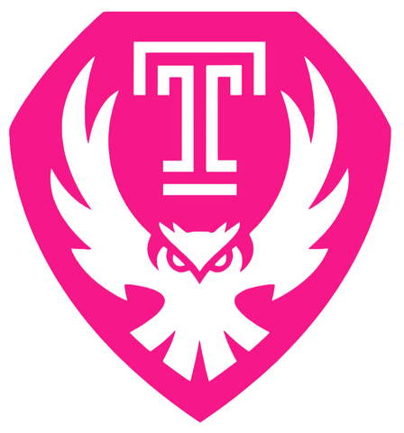 Temple Owls Hot Pink Alternate Logo Premium DieCut Vinyl Decal PICK SIZE