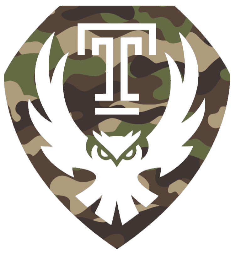 Temple Owls Woodland Camo Camouflage Alternate Logo Premium DieCut Vinyl Decal PICK SIZE
