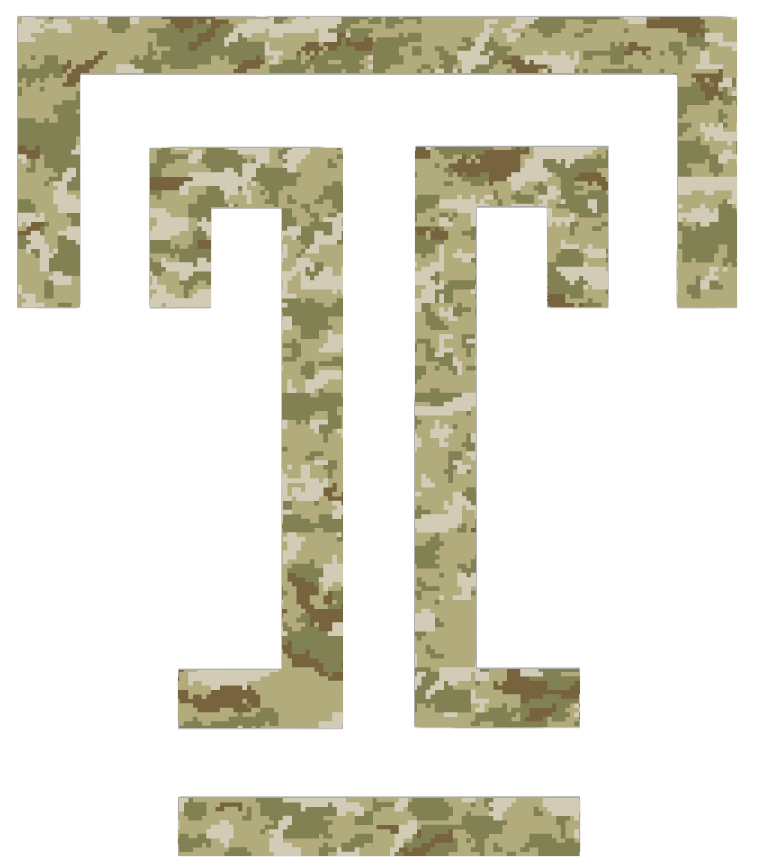 Temple Owls Team Logo Salute to Service Camouflage Camo Vinyl Decal PICK SIZE
