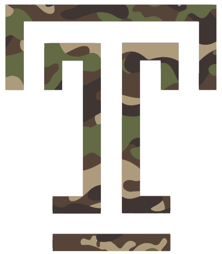 Temple Owls Woodland Camo Camouflage Team Logo Premium DieCut Vinyl Decal PICK SIZE
