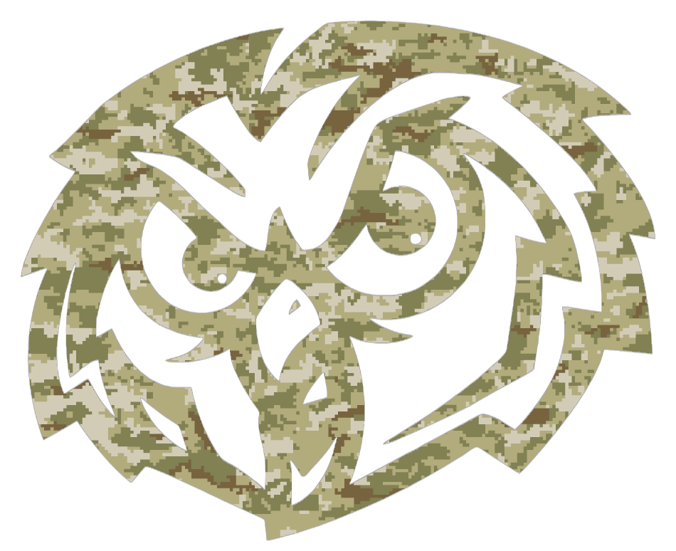 Temple Owls Retro Throwback Logo Salute to Service Camouflage Camo Vinyl Decal PICK SIZE