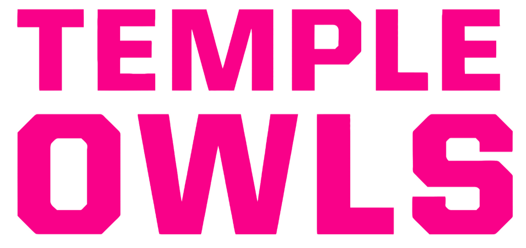 Temple Owls Hot Pink Team Name Logo Premium DieCut Vinyl Decal PICK SIZE