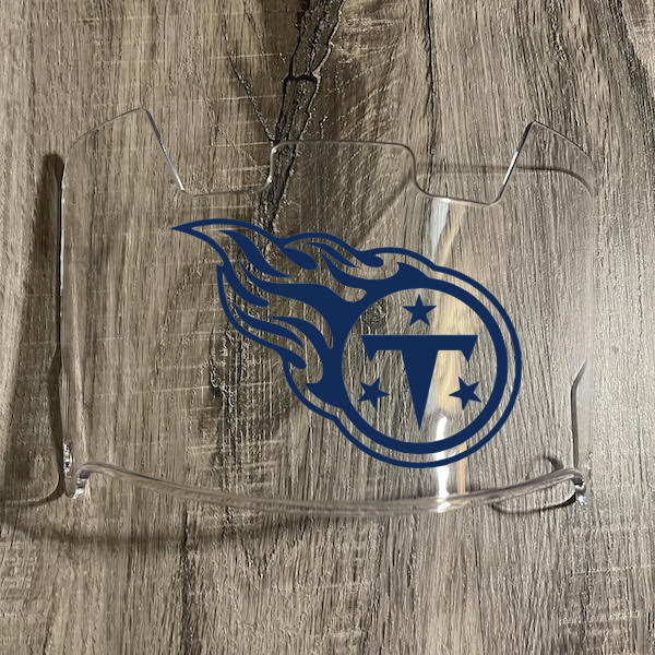 Tennessee Titans Full Size Football Helmet Visor Shield Clear w/ Clips - PICK LOGO COLOR