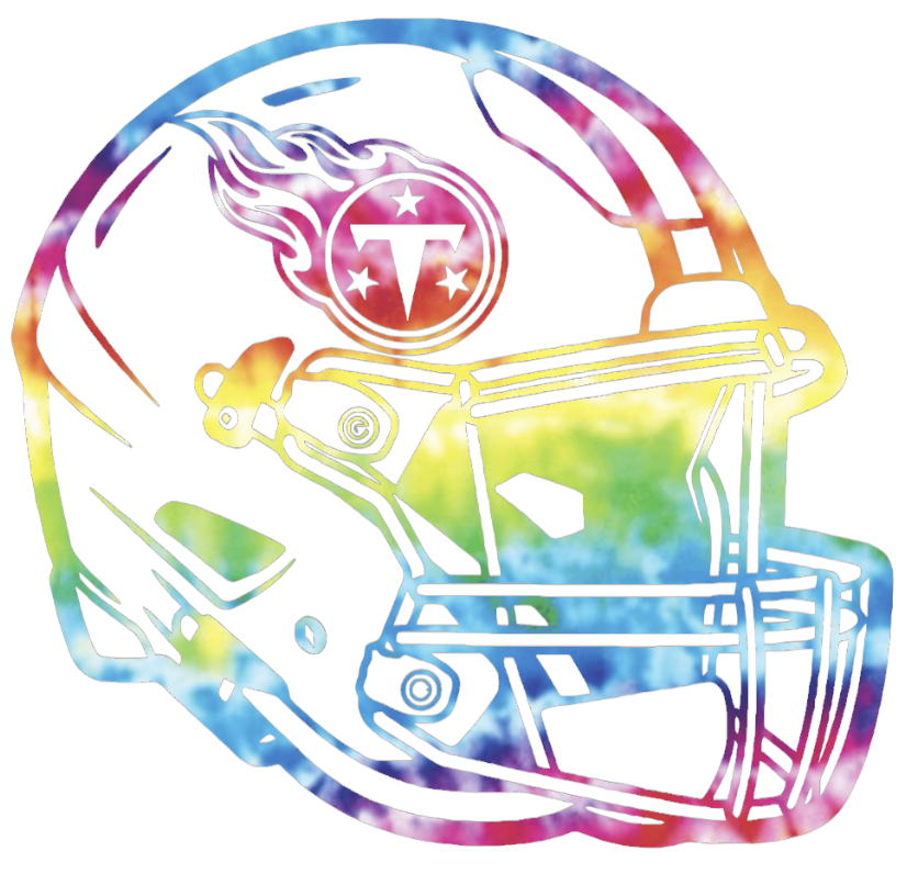 Tennessee Titans Crucial Catch Cancer Football Helmet Tie Dye Vinyl Decal PICK SIZE