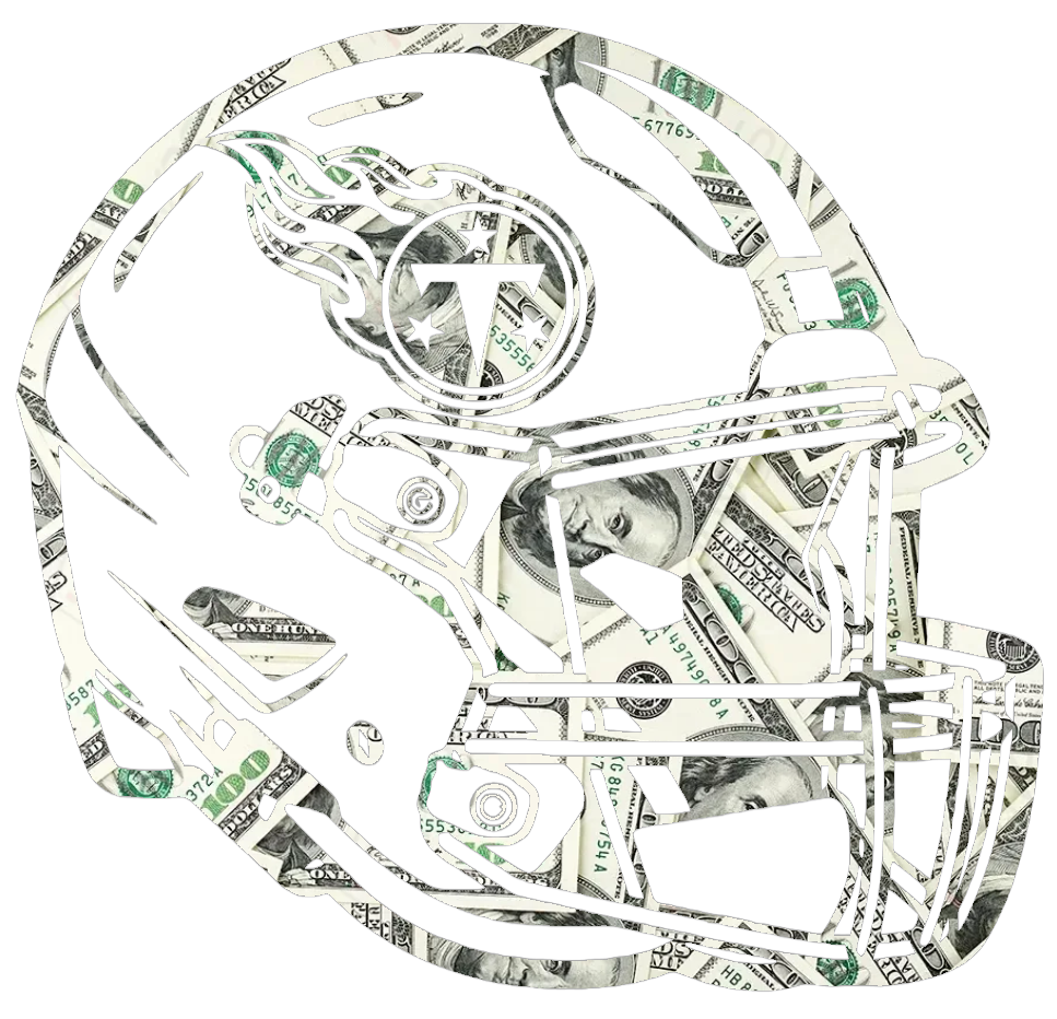 Tennessee Titans Football Helmet Money Print Premium DieCut Vinyl Decal PICK SIZE