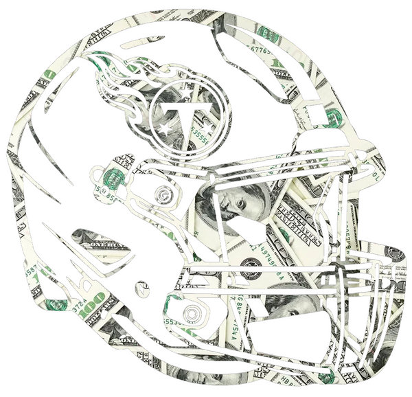 Tennessee Titans Football Helmet Money Print Premium DieCut Vinyl Decal PICK SIZE