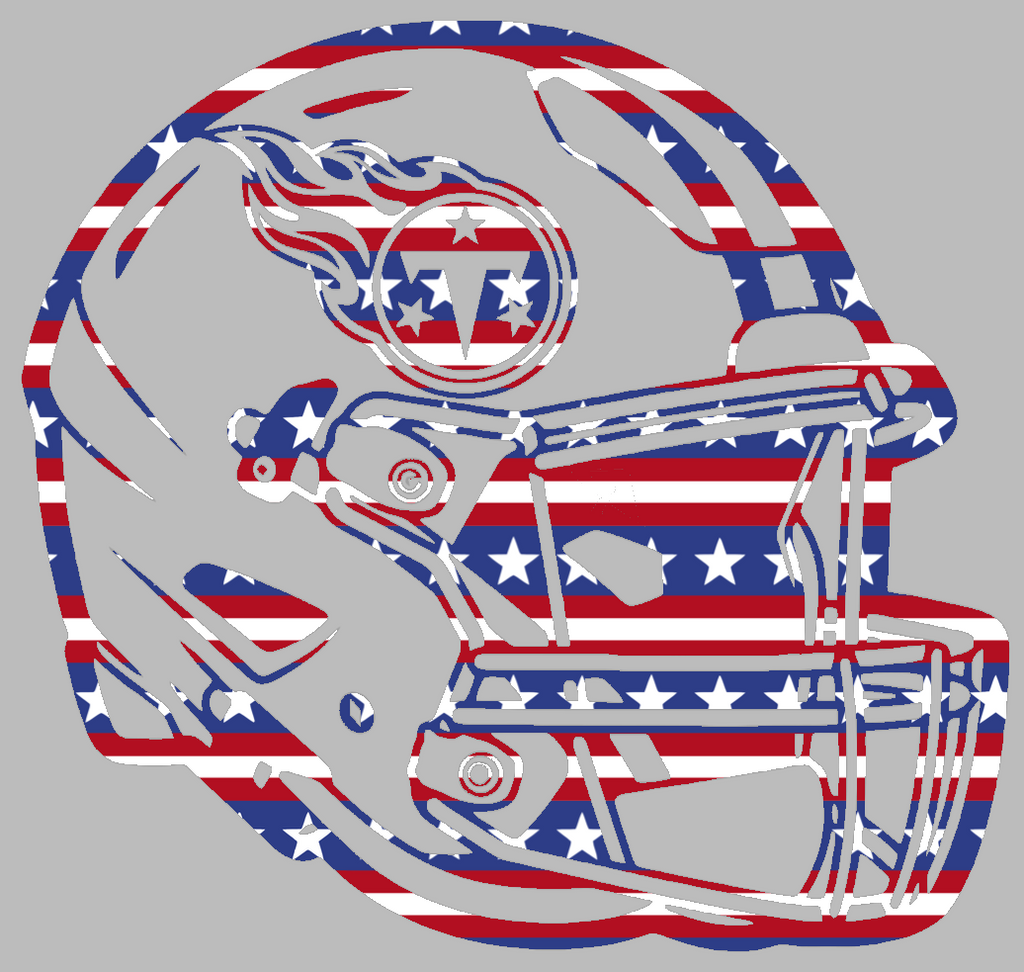 Tennessee Titans Football Helmet Stars & Stripes USA American Flag Vinyl Decal PICK SIZE