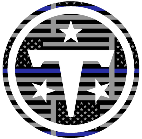 Tennessee Titans Thin Blue Line Team Logo American Flag Premium DieCut Vinyl Decal PICK SIZE