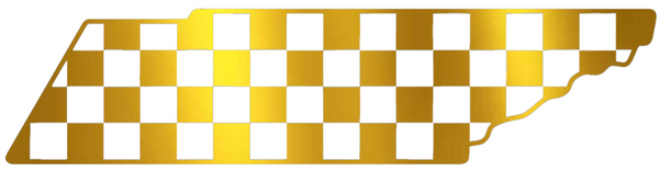 Tennessee Volunteers GOLD CHROME MIRROR Checkerboard State Logo Premium DieCut Vinyl Decal PICK SIZE